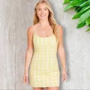 Altar'd State Dannie Plaid Dress in Yellow Large